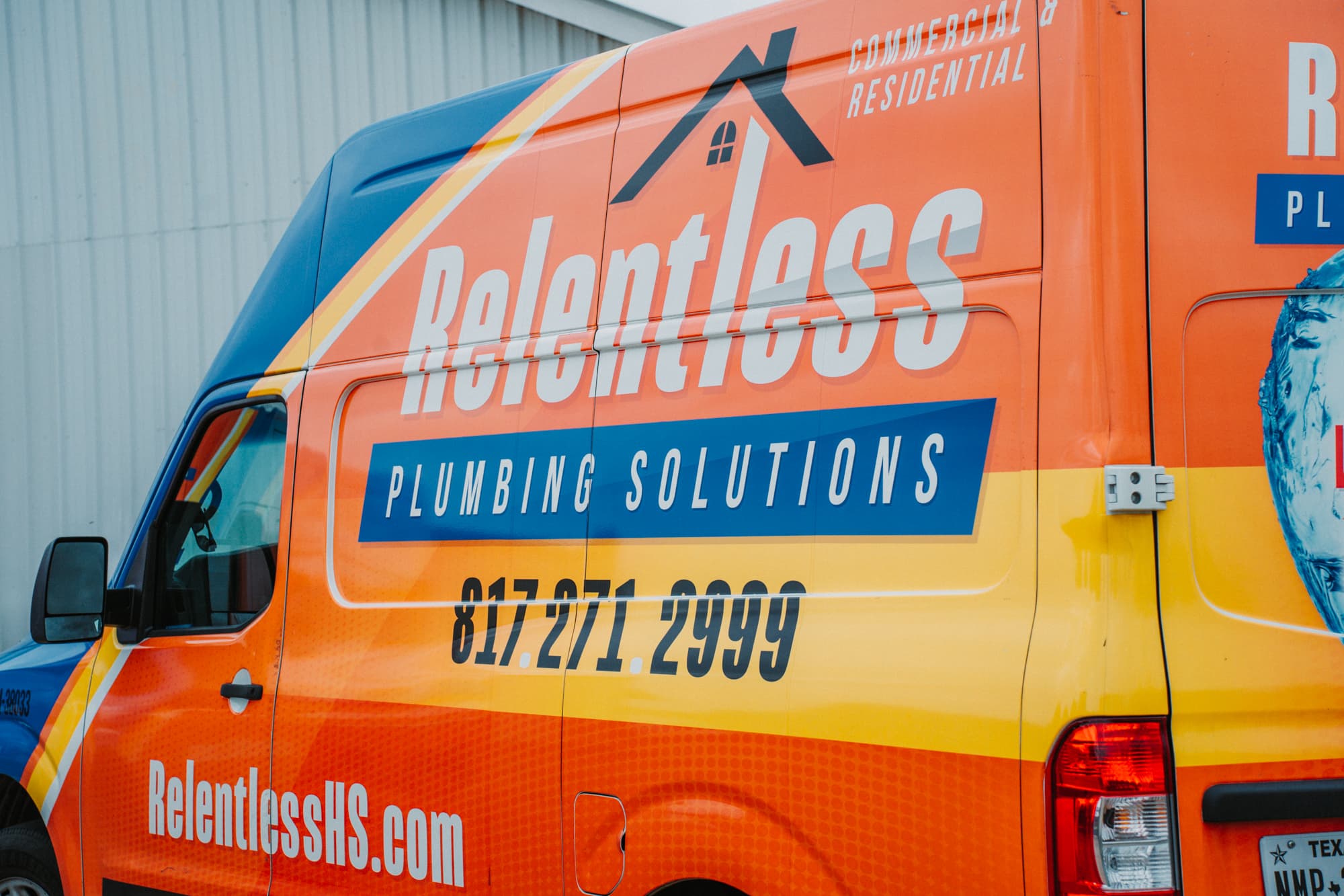 Relentless Home Services emergency plumbing van